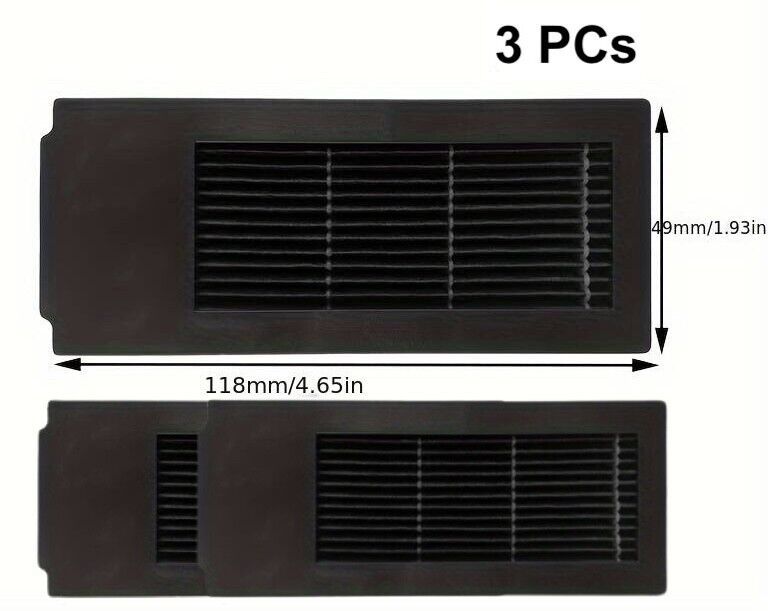 3 pz - Ecovacs X2/X2 Pro/X2 Omni Filter-Colore nero